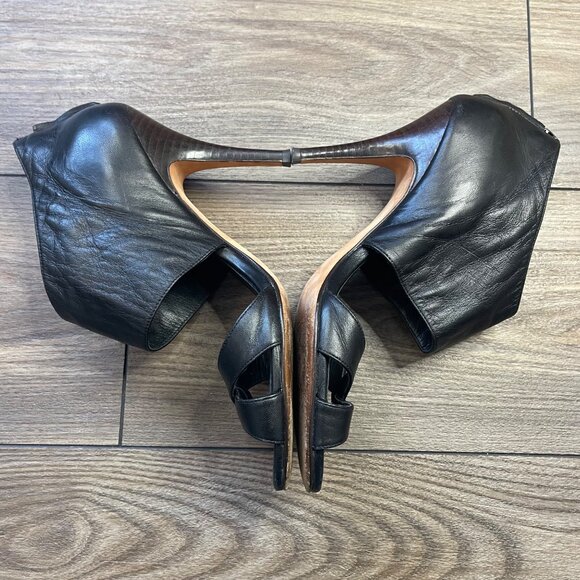 Cole Haan Nike Air Natasha Stiletto Heels Women's 9.5B Black Leather Business - Picture 2 of 16